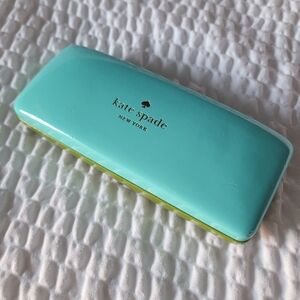Kate Spade Glasses Case Aqua Blue Green Gold Eyes Inside